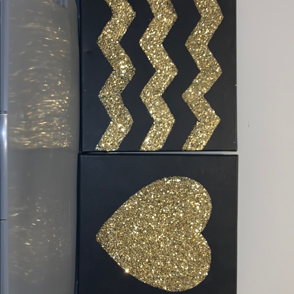 2-Piece Glitter Gold Wall Decor